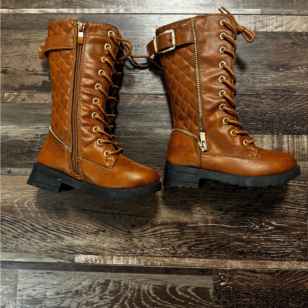Stylish Brown Lace-Up Kids Boots